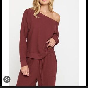 Spiritual Gangster Off-the-Shoulder Sweater Lofty Slub Rib Vida